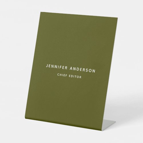 Chic Green Professional Modern Plain Minimalist Pedestal Sign