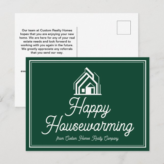 Chic Green Real Estate Company Custom Realtor Postcard (Front/Back)