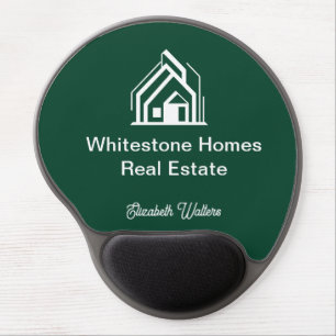 Chic Green Real Estate Company House Realtor Gel Mouse Pad