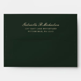Chic Green Return Address Wedding Envelope