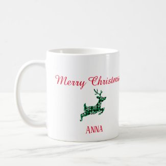 Chic Green Snowflake Pattern  Merry Christmas Text