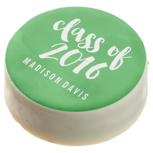 Chic Green Watercolor  Graduation Chocolate Dipped Oreo
