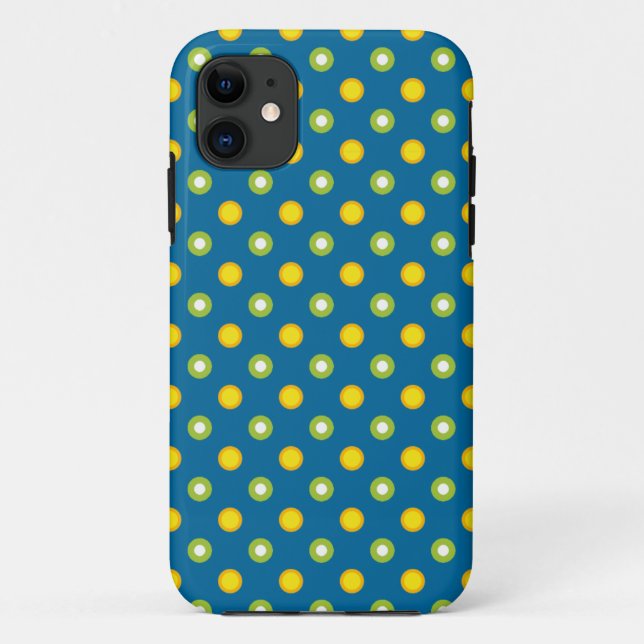 Chic Green, Yellow Polkas iPhone 5/5s Xtreme Case (Back)