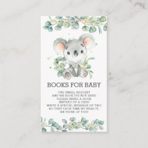 Chic Greenery Eucalyptus Koala Books for Baby Boy Enclosure Card