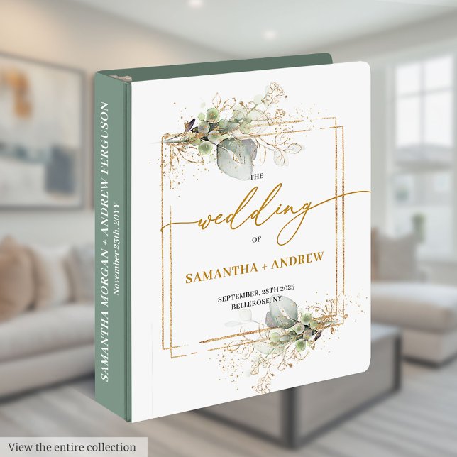 Chic Greenery Gold Wedding Memory Album Binder (Chic Greenery Gold Wedding Memory Album Binder

)