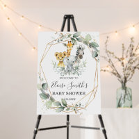 Chic Greenery Jungle Animals Baby Shower Welcome 