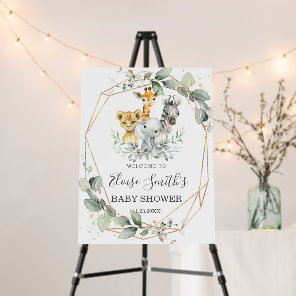 Chic Greenery Jungle Animals Baby Shower Welcome  Foam Board