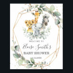 Chic Greenery Jungle Animals Baby Shower Welcome  Poster<br><div class="desc">Personalize this chic gender neutral greenery jungle animals welcome sign with your own wording easily and quickly. Simply click the "Edit Using Design Tool" button to modify the text, wording, font style, font size, and font color. You can also add or remove text, and move or remove images. Also available...</div>