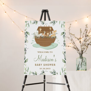 Chic Greenery Noah's Ark Baby Shower Welcome  Foam Board