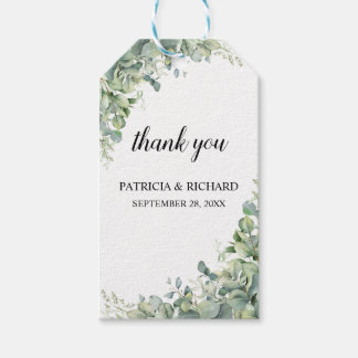Chic Greenery Wedding Favor Tags