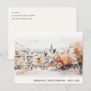 Chic Greenville South Carolina Landscape Travel Postcard