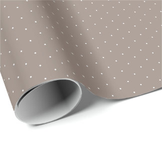 Chic greige beige tiny polka dots pattern cute wrapping paper