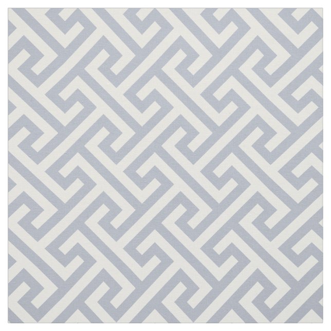 Chic grey and white greek key geometric pattern fabric (Swatch)