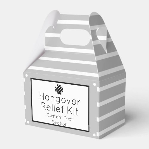 Chic Grey and White Hangover Relief Kit Favor Box