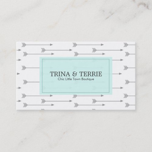 Chic Grey Arrow Business Card