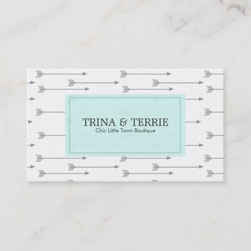 Customizable Chic Grey Arrow Business Card