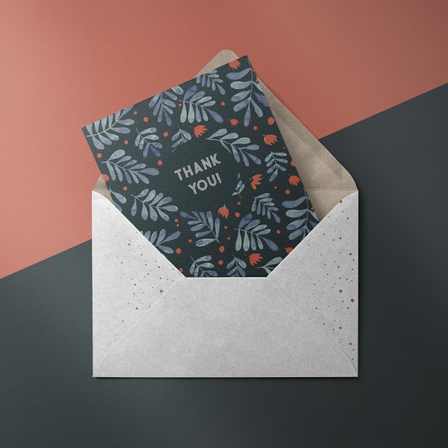 Chic grey branches Thank You Card (Creator Uploaded)