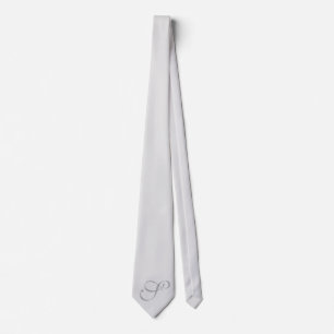 Chic Grey Custom Initial Monogrammed Gray Neck Tie