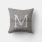 Chic Grey Linen Custom Newlyweds Name Monogram