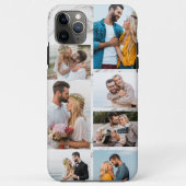 Chic Grey Marble 7 Photo Collage Case-Mate iPhone Case (Back)