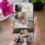 Chic Grey Marble and Gold Initials and 2 Photo iPhone 11 Pro Max Case<br><div class="desc">Chic photo phone case which you can customize with 2 of your favorite photos as well as your initials. The design has a grey marble background with gold borders and typography. Designed for iphone 11 Pro Max but will fit many other models. If you choose a different model and it...</div>