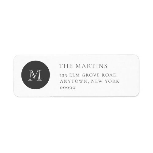 Chic Grey Monogram Return Address Labels