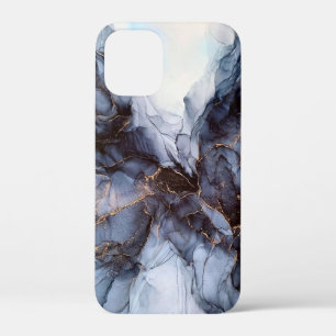 Chic grey navy blue marble      iPhone 12 mini case
