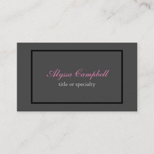 Chic Grey Professional Classical Handwriting Business Card