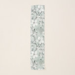 Chic Grey White Flowers Scarf