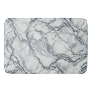 Chic Grey & White Marble Look Glamour Bath Mat