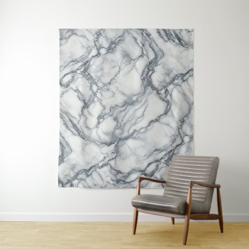 Chic Grey  White Marble Look Glamour Tapestry