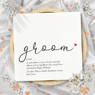 Chic Groom Definition Stag Bachelor Script Fun Napkins