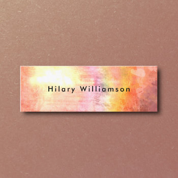 Chic Grunge Coral Pink Orange Stone Abstract Art Mini Business Card by TabbyGun at Zazzle