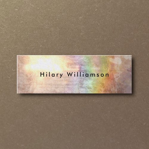 Chic Grunge Rainbow Holograph Stone Abstract Art Mini Business Card