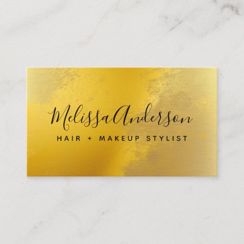 Chic Hair  Makeup Gold Foil  Business Card