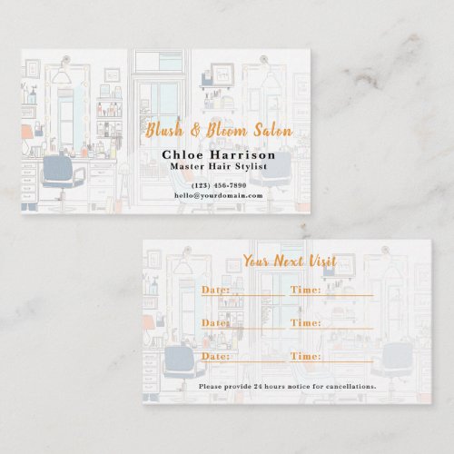Chic Hair Salon Appointment Card &amp;