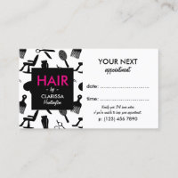 Chic Hair Stylist Appointment Card