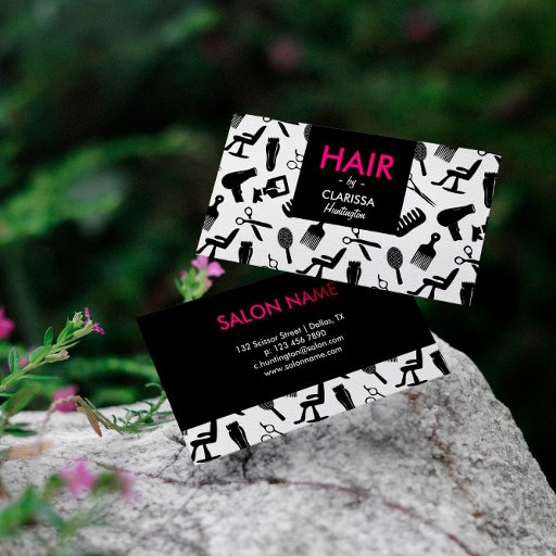 Customizable Chic Hair Stylist Business Card