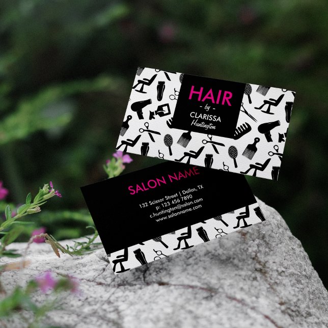 Chic Hair Stylist Business Card