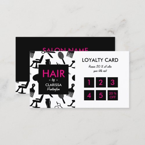 Chic Hair Stylist Loyalty Card