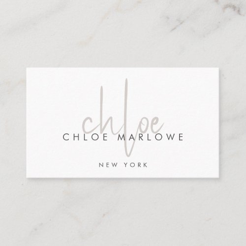 Chic Hair Stylist Minimalist Monogram    Business Card