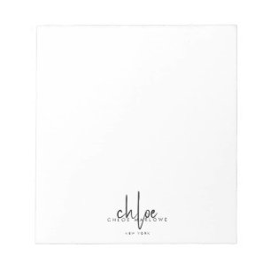 Chic Hair Stylist Minimalist Monogram  Notepad
