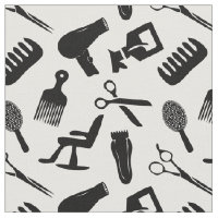 Chic Hair Stylist Pattern Fabric