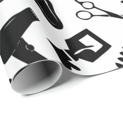 Chic Hair Stylist Pattern Wrapping Paper | Zazzle