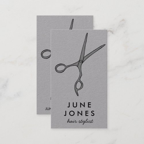 Chic Hair Stylist Scissors Salon Minimal Elegant  Business Card