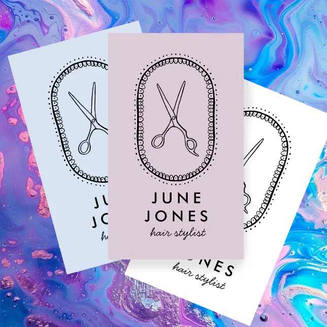 Chic Hair Stylist Scissors Salon Minimal Simple Business Card Zazzle