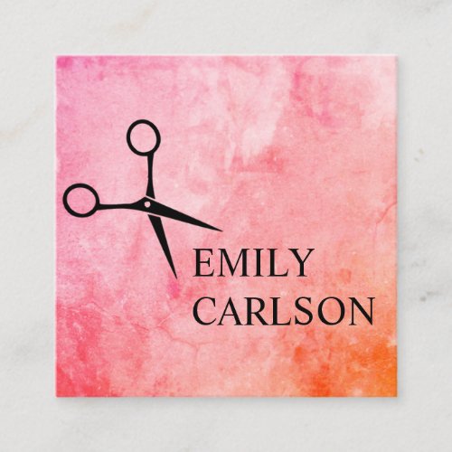 Chic Hair Stylist Square Business Card