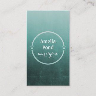chic hairstylist hair stylist grey teal ombre business card