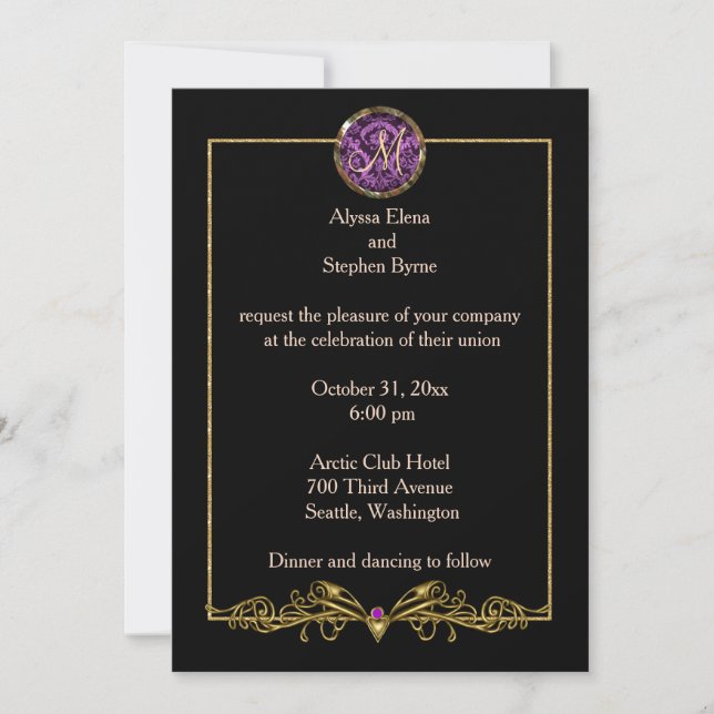 Chic Halloween Wedding Invitation (Front)