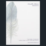 Chic Hand drawn blue gray watercolor feather V3 Letterhead<br><div class="desc">This hippie hand drawn blue and gray watercolor feather DESIGN will show your boho chic side! A perfect letterhead/stationery for any profession: consultant, blogger, writer, designer, event planner, wedding planner, lawyer, boutique, shop, manicurist, hair stylist, stylist, nail artist, nail , beauty, beautician, fashion professions. Use the optional field to add...</div>